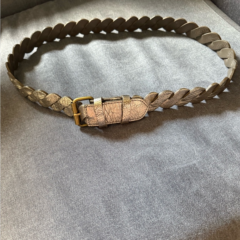 Boden Metallic Silver Belt